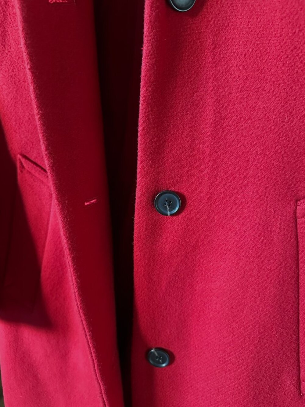 Abercrombie & Fitch Women's Red Wool Blend Dad Coat Button Front Size XS - Picture 7 of 10